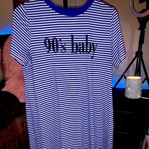 Blue & White stripped 90’a dress